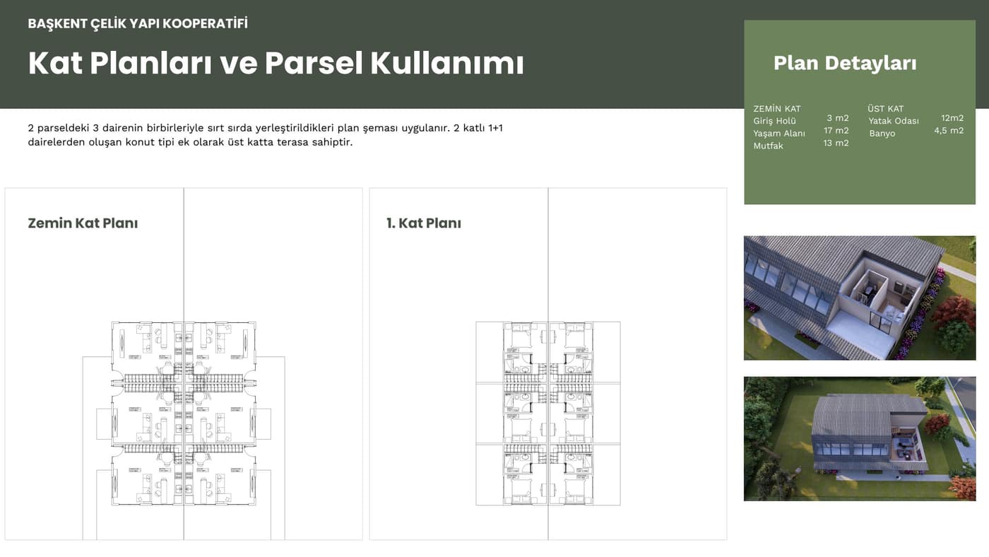 Şifapark Termal Konutları 1+1 · 1+1 iki katlı konut planı · 52 m²